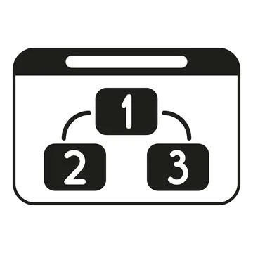 Information hierarchy showing connected steps in a process Stock Illustration