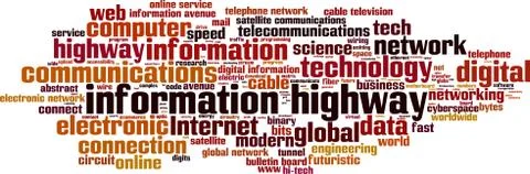 Information highway word cloud Stock Illustration
