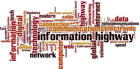 Information highway word cloud Stock Illustration