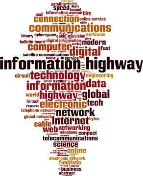 Information highway word cloud Stock Illustration