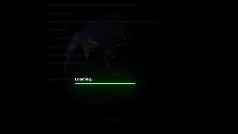 Information Hijacking Animation: Loading Bar &amp; Global Code Stock Footage 282576865