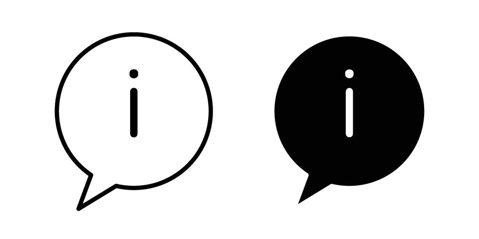 Information icon black vector isolated on white Illustrazione stock