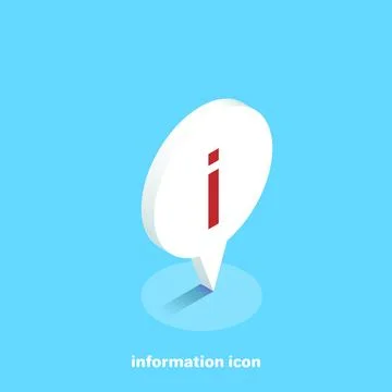 Information icon on a blue background, isometric image Stock Illustration