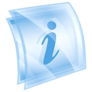 Information icon blue square, isolated on white background Stock Illustration