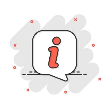 Information icon in comic style. FAQ help cartoon vector illustration on whit Stock Illustration