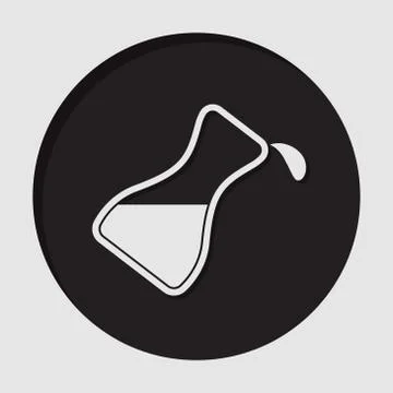Information icon - flask with a drop Illustrazione stock