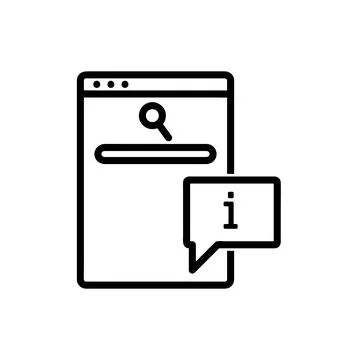 Information icon. Flat pictogram for web. Line stroke. Simple info guide symb Stock Illustration