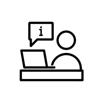 Information icon. Flat pictogram for web. Line stroke. Simple info guide symb Stock Illustration