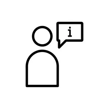 Information icon. Flat pictogram for web. Line stroke. Simple info guide symb Stock Illustration