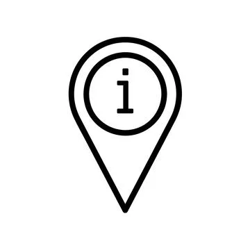 Information icon. Flat pictogram for web. Line stroke. Simple info guide symb Stock Illustration
