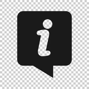 Information icon in flat style. FAQ help vector illustration on white isolate Stock Illustration
