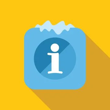 Information icon melting like an ice cube on yellow background Stock Illustration