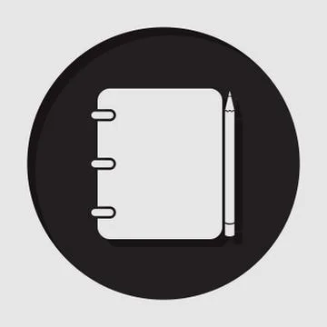Information icon - notepad with pencil Stock Illustration