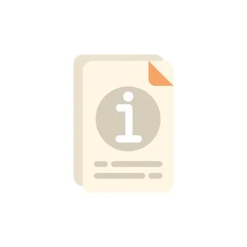 Information icon on paper documents representing important data Stock Illustration