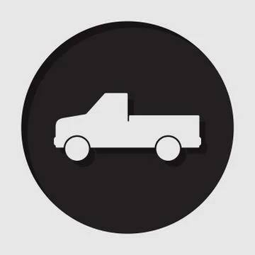 Information icon - pickup with a flatbed Stock Illustration