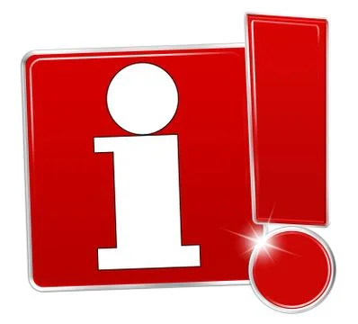 Information icon red creative exclamation mark design Stock Illustration
