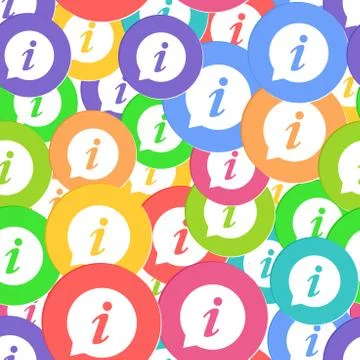 Information icon seamless pattern background. Business flat vector illustrati Stock Illustration
