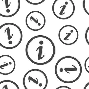 Information icon seamless pattern background. Business flat vector illustrati Illustrazione stock