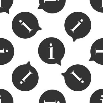 Information icon seamless pattern on white background. Flat design. Vector Stock Illustration