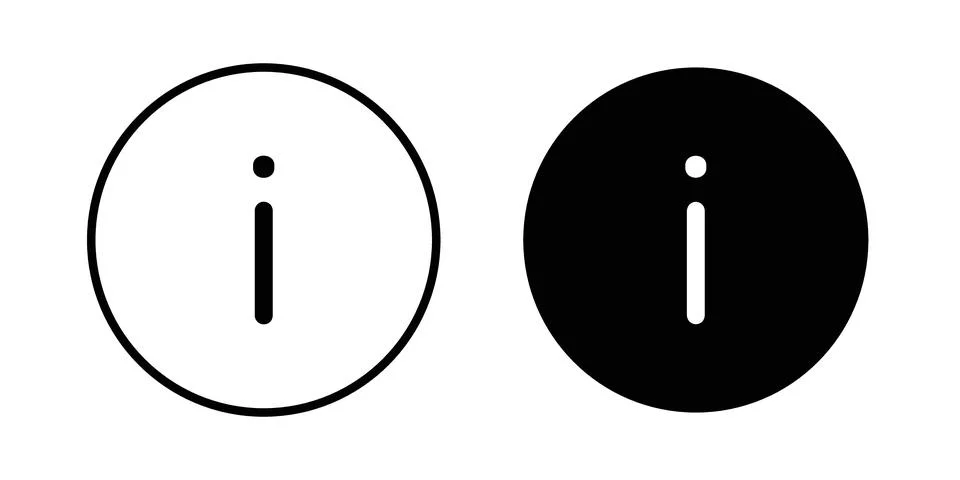 Information icon solid, line, and editable vector set. Ilustración de archivo