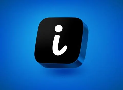 Information icon. Vector 3d illustration of app button Illustrazione stock