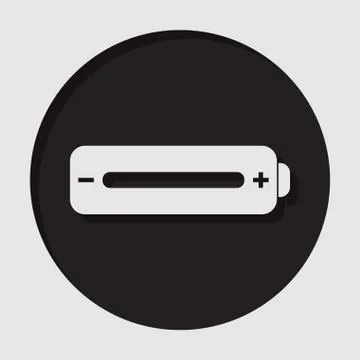 Information icon - white battery full Stock Illustration