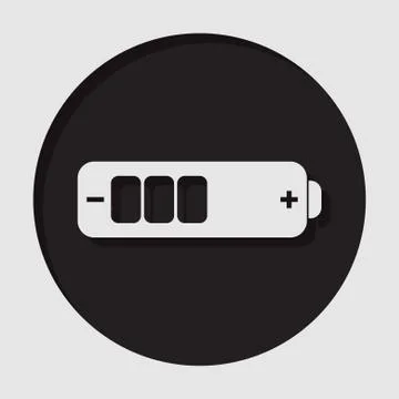 Information icon - white battery medium Stock Illustration