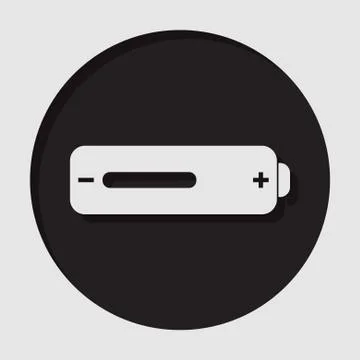 Information icon - white battery medium Stock Illustration