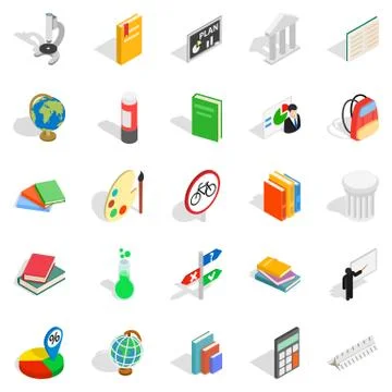 Information icons set, isometric style 스톡 일러스트