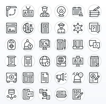 Information including 35 64x64 Regular Line Vector Illustrations Stock Illustration
