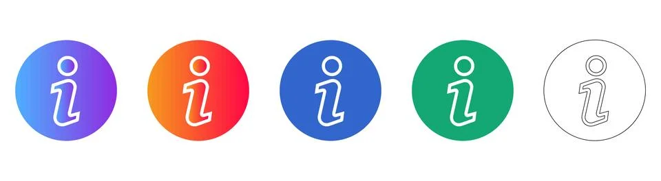Information Info Circle Icon Set Stock Illustration