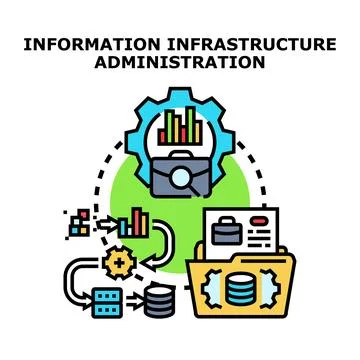 Information infrastructure administration data management strategy 스톡 일러스트