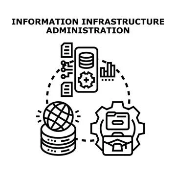 Information infrastructure administration managing global data networks Stock Illustration