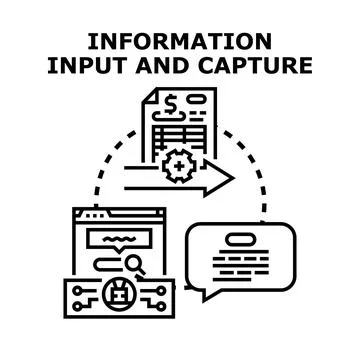 Information input and capture process vector concept Stock Illustration