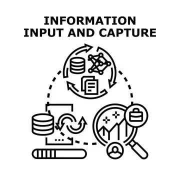 Information input and capture process cycle data Stock Illustration