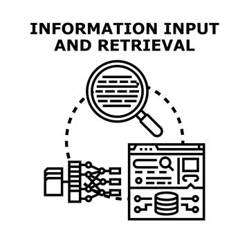 Information input and data retrieval system concept 库存插图