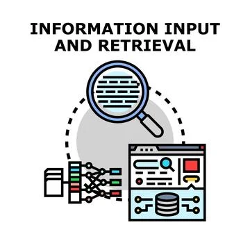 Information input and data retrieval system concept Stock Illustration