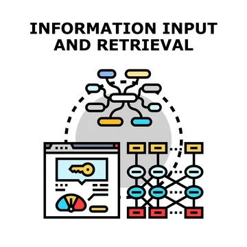 Information input and retrieval processing concept Stock Illustration