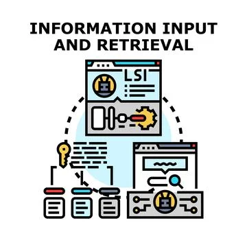 Information input retrieval and data processing concept イラスト素材