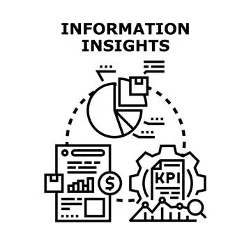 Information insights analyzing business data and performance metrics 库存插图