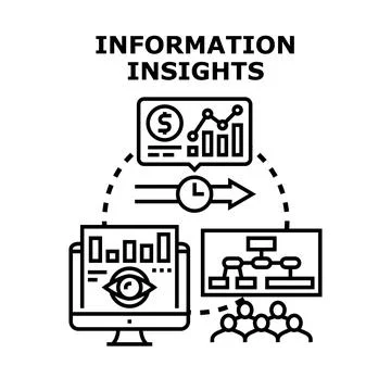 Information insights processing data for business analysis Stock Illustration