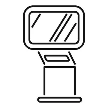 Information kiosk with blank screen displaying important information Stock Illustration