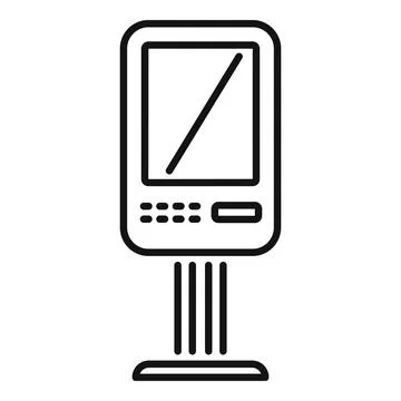 Information kiosk displaying important data with buttons for user interaction イラスト素材