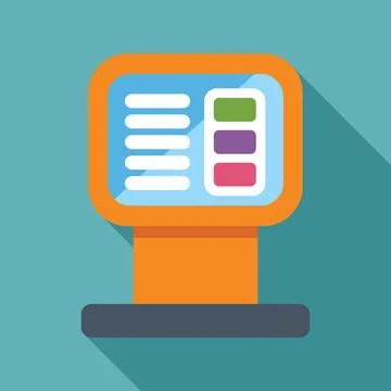 Information kiosk displaying important data with colorful bars Stock Illustration
