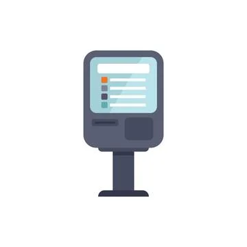 Information kiosk displaying interactive menu for users navigating options Stock Illustration