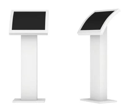Information kiosk. Information terminal. interactive kiosk on white background Stock Illustration