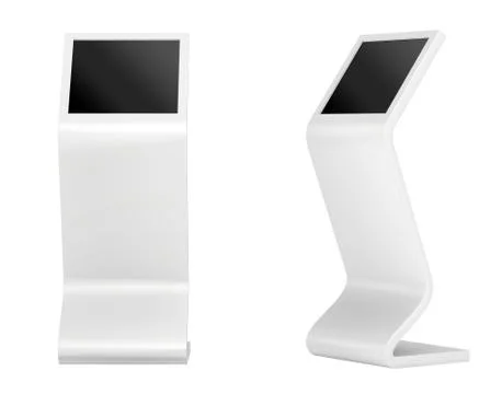 Information kiosk. interactive terminal on white background. 3d rendering Stock Illustration