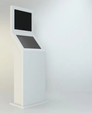 Information kiosk. interactive terminal on white background. 3d rendering Stock Illustration