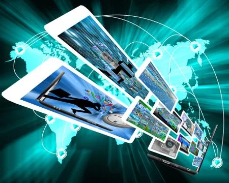 Information from the laptop Stock Illustration