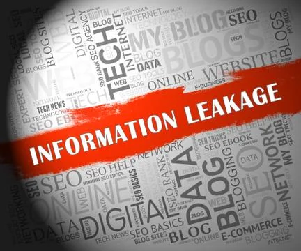 Information Leakage Unprotected Digital Flow 2d Illustration Stock Illustration